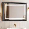 Hollywood Bathroom Mirror 12"*16", Framed Lighted Bathroom Vanity Mirror, Wall Mounted, Dimmable LED Mirror for Bathroom,Gold