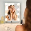 Vanity Mirror with Lights, Hollywood Lighted Makeup Mirror with 9 Dimmable LED Bulbs, 3 Color Lighting Modes, Detachable 10X Magnification, 360°Rotation,White