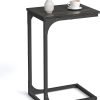 61zNG-zQP_L._AC_SL1500 C-Shaped End Table, Small Side Table for Couch, Sofa Table with Metal Frame for Living Room, Bedroom, Bedside, Rustic Brown and Black