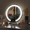 13 Inch Vanity Mirror with Lights, LED Makeup Mirror for Bedroom Makeup, Light up Mirror Smart Touch Control 3 Colors Dimmable, 360 Rotation (White)
