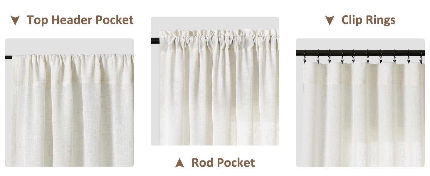 rod pocket linen curtain