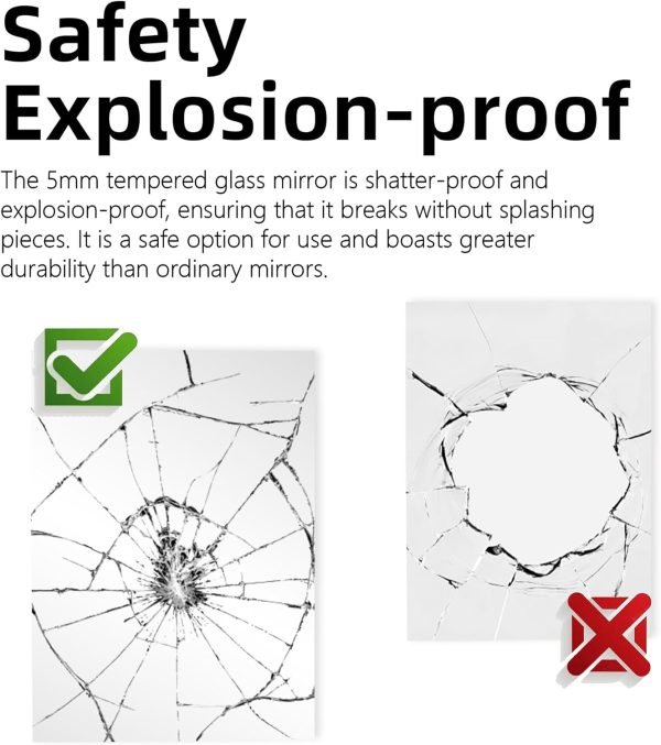 Black Bathroom Vanity Mirror for Wall, 16X24 Inch Aluminum Framed Wall Mirror Rectangle, Modern Square Corner Bathroom Vanity Mirror for Bedroom, Living Room, Hangs Horizontally or Vertically