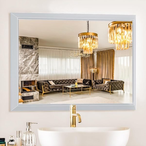Hollywood Bathroom Mirror 12"*16", Framed Lighted Bathroom Vanity Mirror, Wall Mounted, Dimmable LED Mirror for Bathroom,Gold