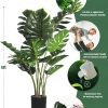 Artificial Monstera Plant 4FT Tall Fake Swiss Cheese Potted Faux Tropical Floor Plants Indoor Decorative House Palm Trees for Home Office Living Room Decor