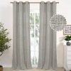 Natural Linen Curtains 63 Inch Length 2 Panels Bronze Grommet Linen Textured Short Window Drapes Light Filtering for Living Room Bedroom, 52 X 63 Inch