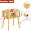 Bamboo Nightstand with Solid Legs Small Side Tables Mid Century Modern Bedside Table for Kids' Bedroom and Small Space, Natural