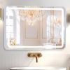 Hollywood Bathroom Mirror 12"*16", Framed Lighted Bathroom Vanity Mirror, Wall Mounted, Dimmable LED Mirror for Bathroom,Gold