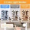 Vanity Mirror with Lights, Makeup Mirror with Lights Lighted Makeup Mirror with 3 Color Lighting Modes and 12 Dimmable Bulbs, Detachable 5X Magnification, Smart Touch Control, 360°Rotation, White