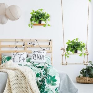 Faux Pothos, 2 Pack Artificial Plants with Plastic Pot, Artificial Potted Plants for Home Office Bedroom Indoor Outdoor Decor (Blcak)