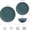 717TCN3KPKL._AC_SL1500 12 Piece Melamine Dinnerware Set - Durable, Dishwasher Safe Plates and Bowls - Casual Dining, Parties, Blue Dish Set Organica Blue Collection