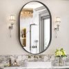 717izScJk7L._AC_SL1500 Black Oval Mirror for Bathroom Vanity 20x30 Inch, Matte Black Bathroom Mirrors for Wall Metal Frame, Wall Mounted Mirror for Bedroom Living Room Wall Decor Hang Vertical and Horizontal