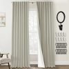 108 Inch Long Blackout Curtains & Drapes for Track System Pleated with Hooks Rings 2 Panels Set,Linen Black Out Back Tab 9FT Ceiling to Floor Length Curtains for Living Room,Cream Ivory