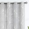 Tree Print Yellow Grey and White Curtains for Living Room Windows - Linen Textured Grommet Branches Pattern Window Treatment Set for Bedroom - 50" W x 96" L - (2 Panels)