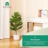 Artificial Fiddle Leaf Fig Tree 37" Fake Potted Ficus Lyrata Plant with Handmade Seagrass Basket, Perfect Faux Plants Home Décor for Indoor Outdoor Office Porch Balcony Bedroom Bathroom Gift
