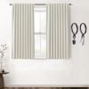 Blackout Curtains 96 Inches Long 2 Panel Set for Living Room,Black Out Room Darkening Thermal Pleated Back Tab Hooks Rings Pleat 8 FT Track Ceiling to Floor Length Curtains for Bedroom Window,Cream