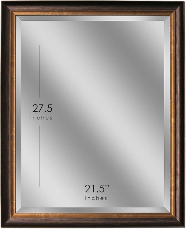 71EPbvRcgQL._AC_SL1500 Bronze Copper Oil Rubbed Framed Wall Mirror, Vanity Mirror, Bathroom Mirrors, Rectangle Mirrors, Living Room Mirrors - 26" x 32"