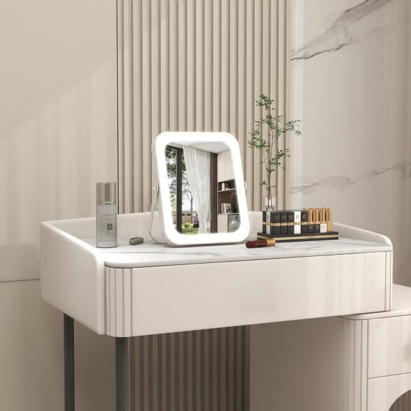 71F1H-rgsML._AC_SL1500 8"x10" Lighted Vanity Mirror, Makeup Mirror with Light, Dimmable Touch Screen, Portable Travel Mirror with U-Shaped Bracket, Cosmetic Mirror with Lights for Makeup Desk & Dressing Room