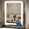 71GT0WyCt7L._AC_SL1500 Makeup Vanity Mirror with Lights 15.2" Large LED Lighted Mirror, Hollywood Make Up Mirror with Lighting for Bedroom Tabletop, Smart Touch, Detachable 10X Magnification 360° Rotation, (White)