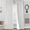 108 Inch Long Blackout Curtains & Drapes for Track System Pleated with Hooks Rings 2 Panels Set,Linen Black Out Back Tab 9FT Ceiling to Floor Length Curtains for Living Room,Cream Ivory