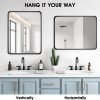 22x30 Inch Black Bathroom Mirror - Metal Frame Rectangle Vanity Mirror for Wall - Ideal for Bathroom, Living Room, Bedroom, and More - Hanging Horizontal or Vertical