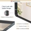 Black Metal Framed Bathroom Mirrors for Wall, 20 x 30 Inch Rounded Rectangle Bathroom Vanity Mirror, Matte Black Farmhouse Mirror with Seamless Frame, HD Tempered Glass(Horizontal/Vertical)