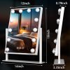 Vanity Mirror with Lights 14" x 19", Lighted Makeup Mirror 12 Dimmable Bulb, Smart Touch Hollywood Vanity Mirror, 3 Color Temperature, White