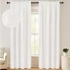 100% Blackout Shield Linen Blackout Curtains 84 Inches Long 2 Panels Set, Blackout Curtains for Bedroom, Thermal Insulated Rod Pocket Window Curtains & Drapes Living Room, 50W X 84L, Beige