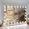 Vanity Mirror Makeup Mirror with Lights,10X Lens,22.8"x 18.1" Hollywood Lighted Vanity Mirror with 15 Dimmable LED Bulbs,3 Color Modes,Touch Control for Bedroom,Tabletop or Wall-Mounted