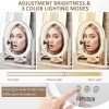 Oval Vanity Mirror with Lights 3 Colors Modes Hollywood Lighted Makeup Mirror with Smart Touch Control Brightness Adjustable & 360°Rotation