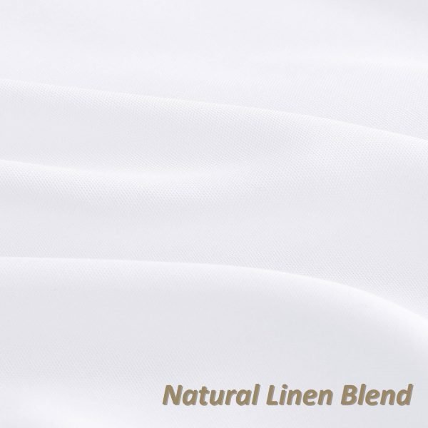 Pure White Linen Curtains 90 Inch Length for Living Room Bedroom 2 Panels Set Rod Pocket Light Filtering Semi Sheer Window Curtains 52 Inch Width Boho Farmhouse Linen Drapes, W52xL90