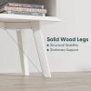 White Night Stand, Mid Century Modern Wood Nightstand with One Drawer, Bedside Table with Open Storage Shelf and Solid Wood Legs, Bed Side Table for Bedroom, End Tables for Living Room