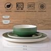 Ceramic Dinnerware Sets, 12 Pieces Emerald Green Stoneware Dinner Set, Plates and Bowls Sets, Dishwasher & Microwave Safe | Service for 4