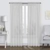 2 Pack: Basic Rod Pocket Sheer Voile Window Curtain Panels - Assorted Colors (White, 84 in. Long)