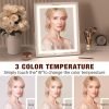 Hollywood Vanity Mirror with Lights, 10''x12'' Memory Makeup Mirror with 3 Color Modes Tabletop Vanity Lighted Mirror with Smart Touch Control, Gifts for Christmas Housewarming Gifts