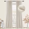 100% Blackout Curtains for Bedroom, Thermal Insulated Linen Blackout Curtains 96 Inch Length 2 Panels Set, Back Tab/Rod Pocket Room Darkening Curtains for Bedroom, Nursery -Oatmeal,W50 X L96