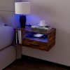 71PkOEYtVRL._AC_SL1500 Floating Nightstand with Charging Station and LED Lights, Floating Bedside Table with Drawers Wall Mounted Nightstands,for Bedroom Room, 21.3" x 11.8" x 10",White
