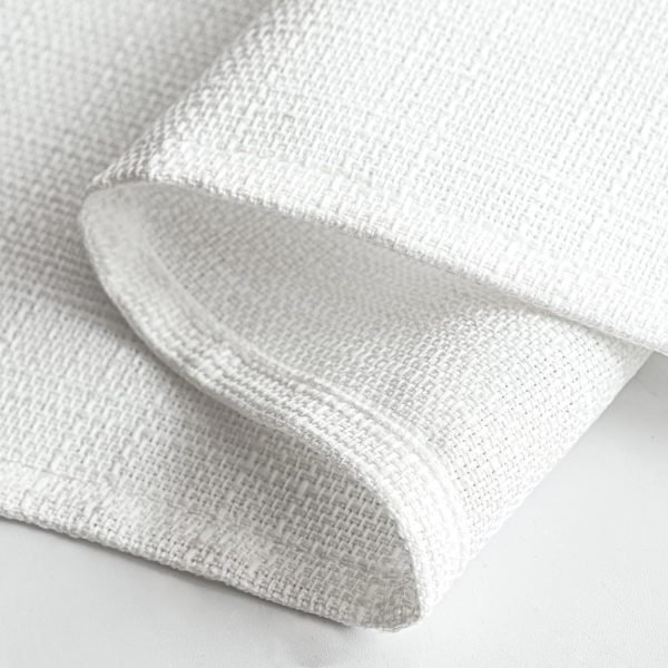 White Faux Linen Textured Curtains 72 Inch Length 2 Panels Set for Living Room Bedroom Privacy Casual Weave Farmhouse Burlap Semi Sheer Grommet Top Light Filtering Window Drapes, W37 x L72