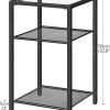 71QD2u-uaqL._AC_SL1500 Side Tables Set of 2, 3-Tier Slim Nightstands with Storage Shelves, Modern End Tables, Tempered Glass Bedside Tables, for Living Room, Bedroom, Black BK77BZP201