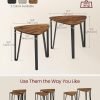 Nesting Coffee Tables, End Tables Set of 2 for Living Room Bedroom, Industrial Small Stacking Side Tables with Metal Frame for Couch, Rustic Brown and Black ULET013B01