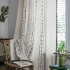 Geometric Semi-Blackout Window Curtains 2 Panels Boho Linen Room Darkening Curtains Tassels Rod Pocket Window Drapes for Bedroom Living Room(52" W x 63" L Pair, Cream)