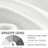White Faux Linen Textured Curtains 72 Inch Length 2 Panels Set for Living Room Bedroom Privacy Casual Weave Farmhouse Burlap Semi Sheer Grommet Top Light Filtering Window Drapes, W37 x L72