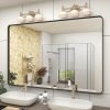 71VKauhK9QL._AC_SL1500 20x30 Silver Bathroom Mirror, Silver Wall Mirror for Vanity, Brushed Metal Framed Rectangle Mirror, Anti-Rust, Brushed Nickel,Shatterproof, Round Corners(Horizontally/Vertically)