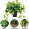 Faux Pothos, 2 Pack Artificial Plants with Plastic Pot, Artificial Potted Plants for Home Office Bedroom Indoor Outdoor Decor (Blcak)