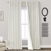 108 Inch Long Blackout Curtains & Drapes for Track System Pleated with Hooks Rings 2 Panels Set,Linen Black Out Back Tab 9FT Ceiling to Floor Length Curtains for Living Room,Cream Ivory
