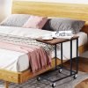 Tangkula Industrial Mobile End Table, Movable Side Table for Coffee Tablet, Rustic C Table with Rolling Casters, Portable Side Table for Couch Bed, Sofa, Living Room Bedroom