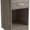 2-Tier Nightstand End Table Side Table for Bedroom Home Office Bedside Cabinets with 1-Drawer and Open Shelf, Weathered Grey