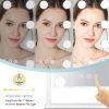 Lighted Vanity Makeup Mirror with Lights Hollywood Cosmetic Mirror with 9 Dimmable LED Bulbs for Dressing Room Tabletop, 3 Color Lighting, Detachable 10X Magnification Mirror, White