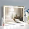 Vanity Mirror Makeup Mirror with Lights,10X Lens,22.8"x 18.1" Hollywood Lighted Vanity Mirror with 15 Dimmable LED Bulbs,3 Color Modes,Touch Control for Bedroom,Tabletop or Wall-Mounted