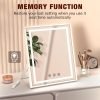 Hollywood Vanity Mirror with Lights, 10''x12'' Memory Makeup Mirror with 3 Color Modes Tabletop Vanity Lighted Mirror with Smart Touch Control, Gifts for Christmas Housewarming Gifts