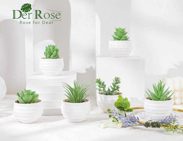 6 Packs Fake Plants Small Realistic Succulents Plants Artificial for Home Room Decor Indoor